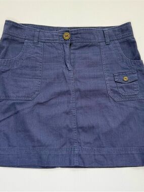 Tommy Hilfiger Dark Blue Skirt with Subtle Stripe Trim